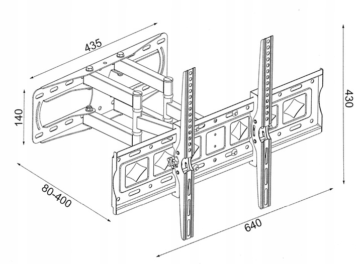UCHWYT DO TELEWIZORA 32-85 CALI obrotowy EXTRA MOCNY DO 45KG wieszak TV hak
