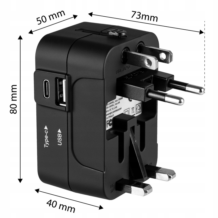 PRZEJŚCIÓWKA ADAPTER PODRÓŻNY CAŁY ŚWIAT GNIAZDKA UK USA EU ŁADOWARKA