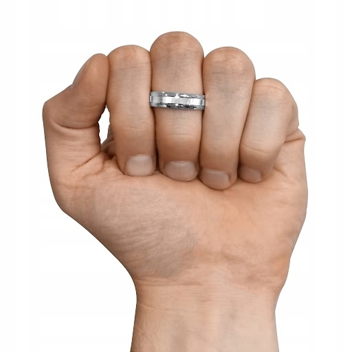 Pierścionek Męski srebrny pr. 925 Obrączka Diamentowana szer. 6 mm | r. 23