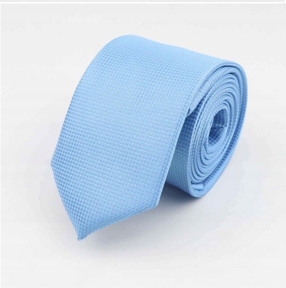 Elegancki KRAWAT wąski BŁĘKITNY
