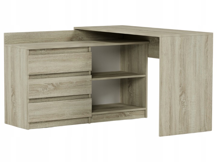 Biurko narożne i komoda zestaw 120x50 sonoma N-15