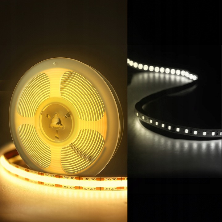 Taśma LED Neon COB 24V 10m 480 diod 3000K BIAŁA CIEPŁA HOMOGENICZNA