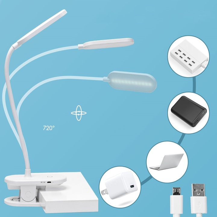 Bezprzewodowa lampka LED nocna na klips Aigostar