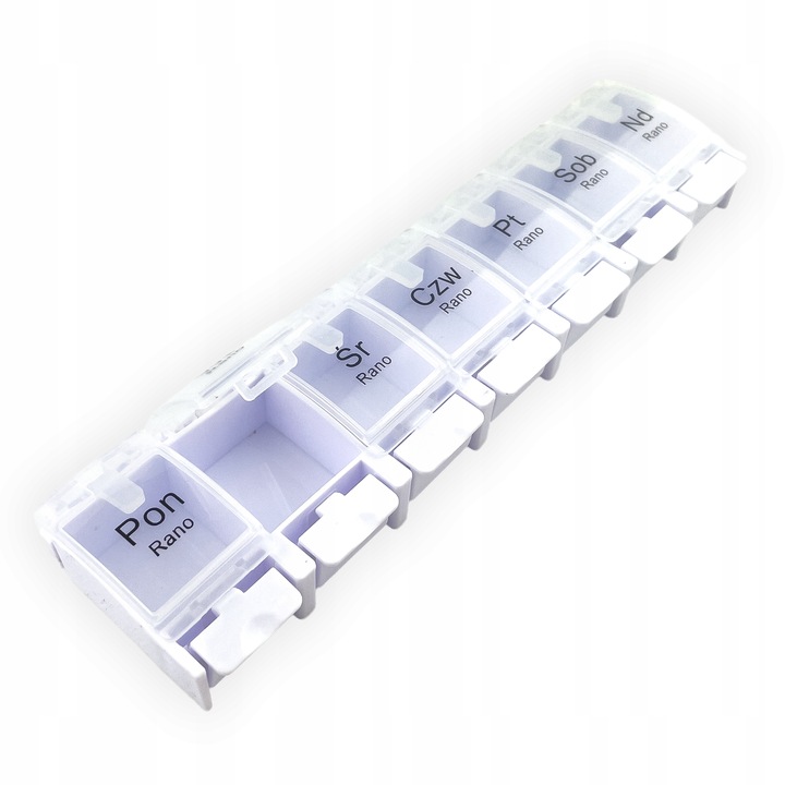 Pudełko na leki organizer kasetka 7 dni rano wieczór 14 przegródek