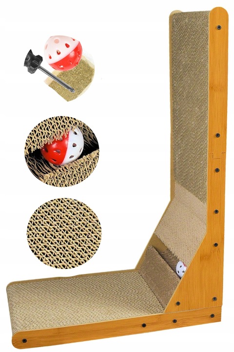 Drapak dla Kota Narożny z Kocimiętką i Zabawką