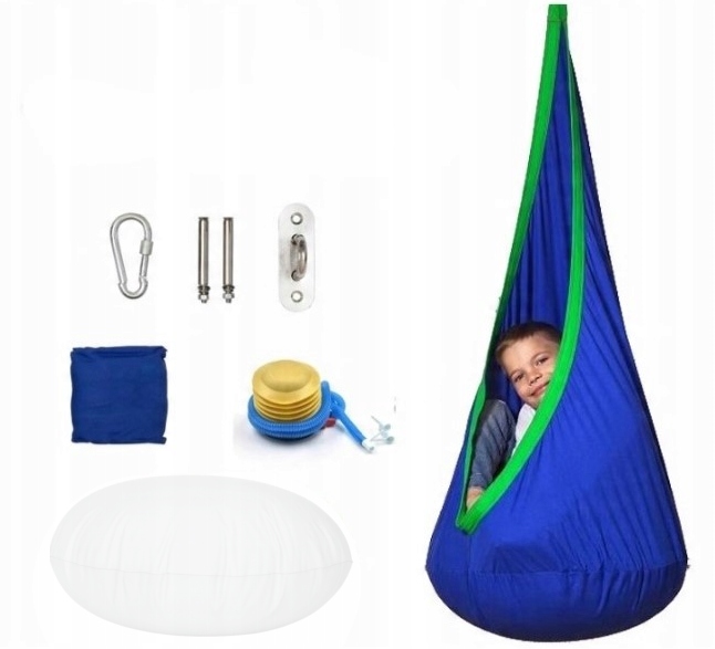 KOKON HUŚTAWKA FOTEL WISZĄCY DLA DZIECI + MOCOWANIE DO POKOJU OGRODU 100KG