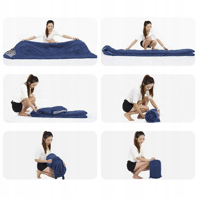 LEKKI ŚPIWÓR TURYSTYCZNY MUMIA KAPTUR 210CM CIEPŁY KOŁDRA + POKROWIEC 2w1