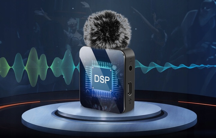 PULUZ MIKROFON BEZPRZEWODOWY Z KLIPSEM PU647B LIGHTNING 360° ENC 10M 2.4GHZ