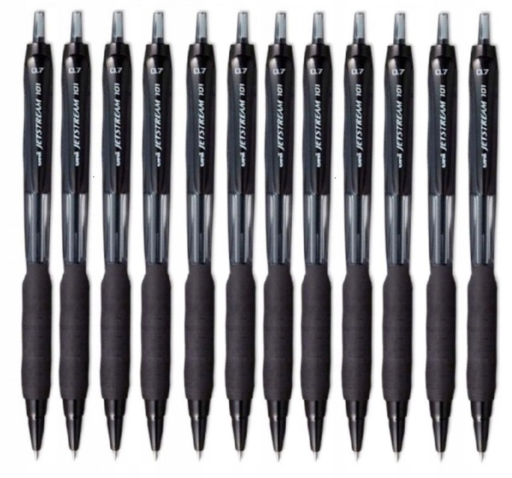 Zestaw 12szt - Długopis Automatyczny Uni Jetstream SXN-101 CZARNY