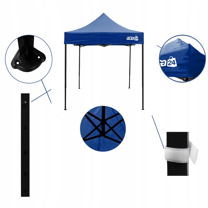 Namiot handlowy stoisko sprzedażowe pawilon 2x2 m kolor Niebieski AGA