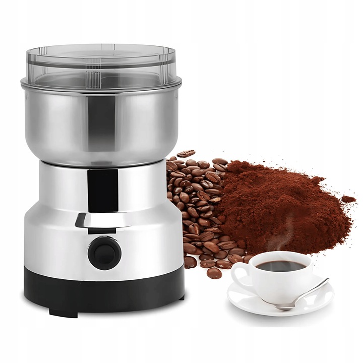 MOCNY MŁYNEK ELEKTRYCZNY DO MIELENIA KAWY ORZECHÓW PRZYPRAW STAL