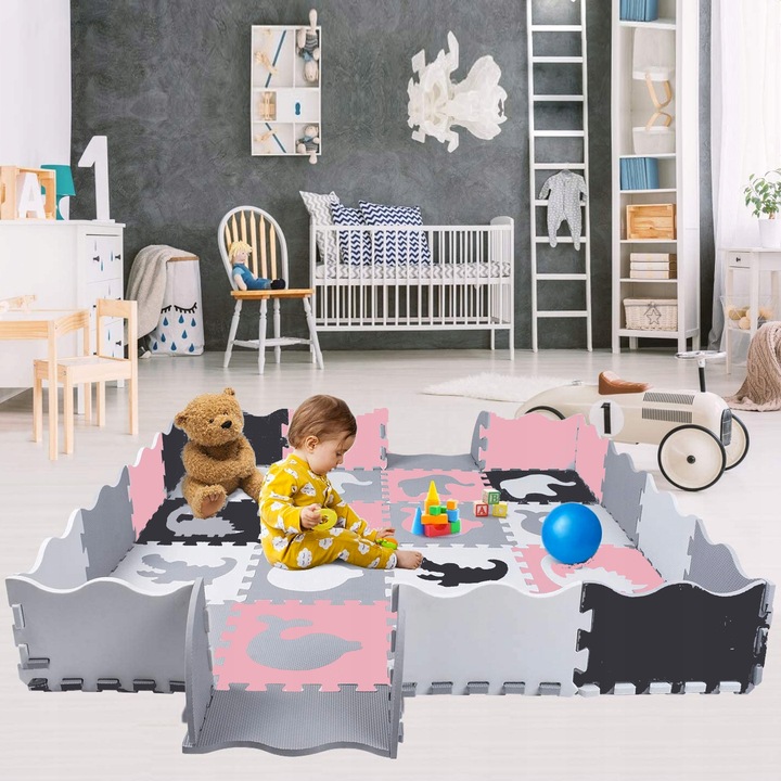 GRUBA MATA EDUKACYJNA puzzle PIANKOWE XXL KOJEC