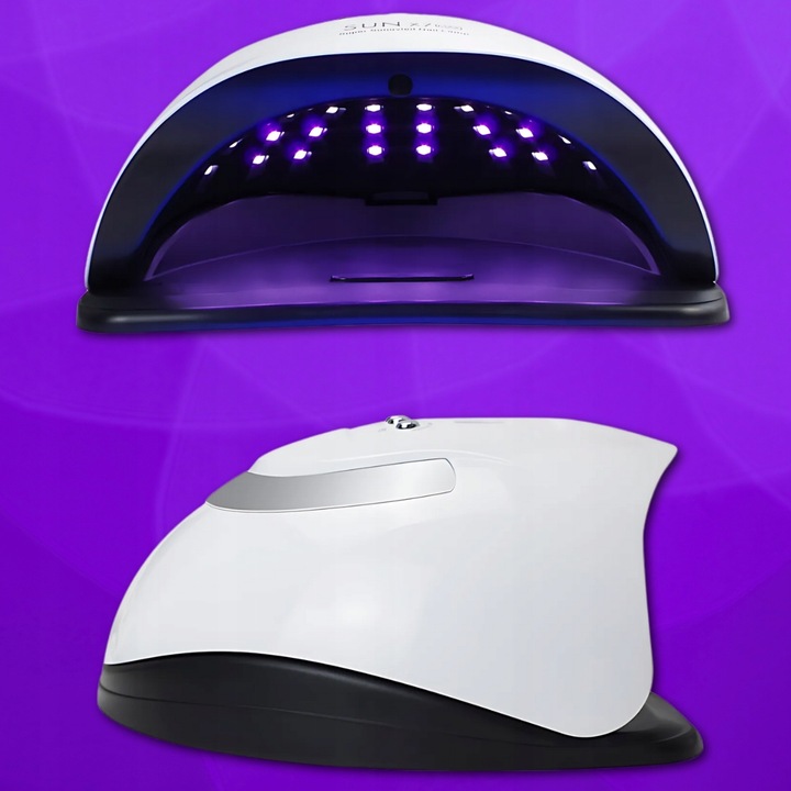 LAMPA UV DO PAZNOKCI LED 180W DO HYBRYD ŻELI MOCNA SUN X7 MAX BIAŁA LCD