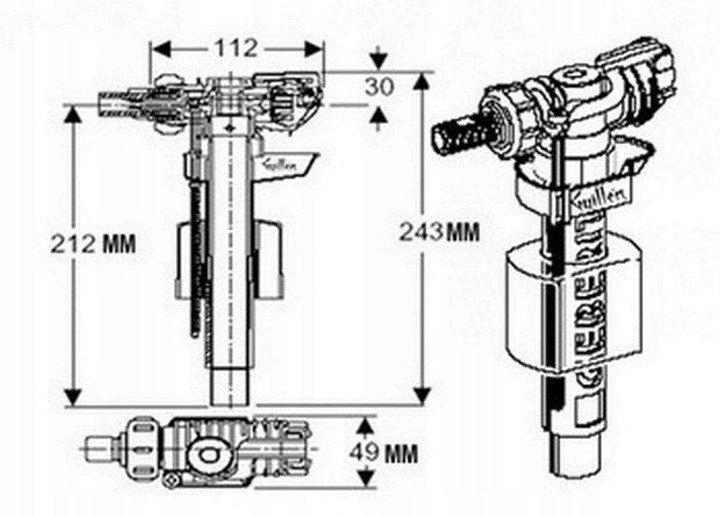 Geberit zawór napełniający do spłuczek podtynkowych typ 383 240.700.00.5