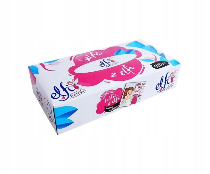 Chusteczki higieniczne w pudełku bezzapachowe ELFI 2warstwowe 100