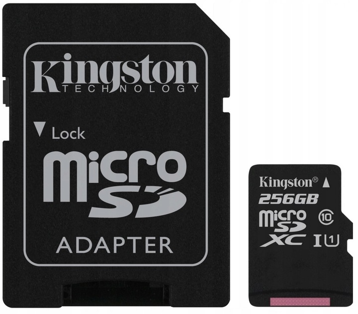 KINGSTON KARTA PAMIĘCI 256 GB MICRO SD CLASS 10 + ADAPTER SD