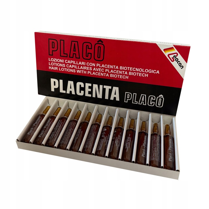 Ampułki do włosów PLACENTA PLACO na porost przeciw wypadaniu włosów