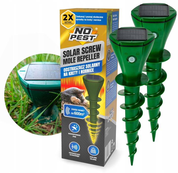 ODSTRASZACZ NA KRETY NORNICE WĘŻE ODSTRASZACZ KRETÓW NORNIC SOLARNY (2