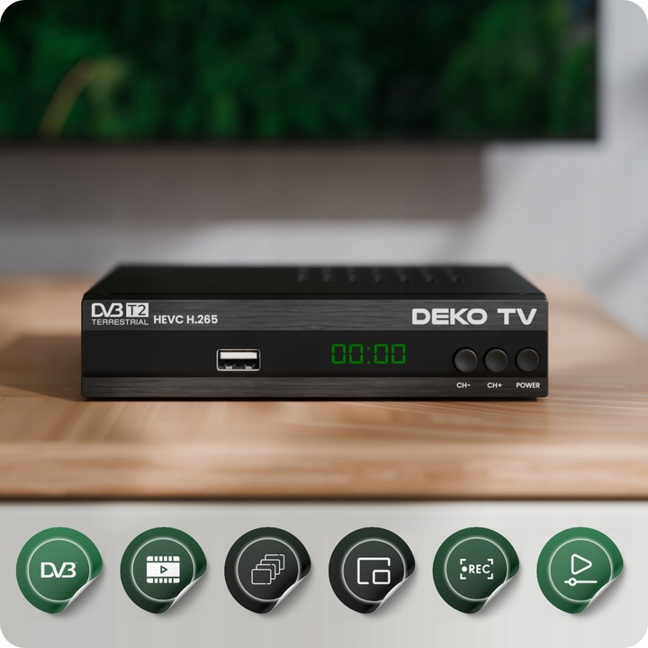 Tuner Dekoder DVB-T2 DekoTV PRO2 Telewizji Naziemnej HEVC H.265 DEKO