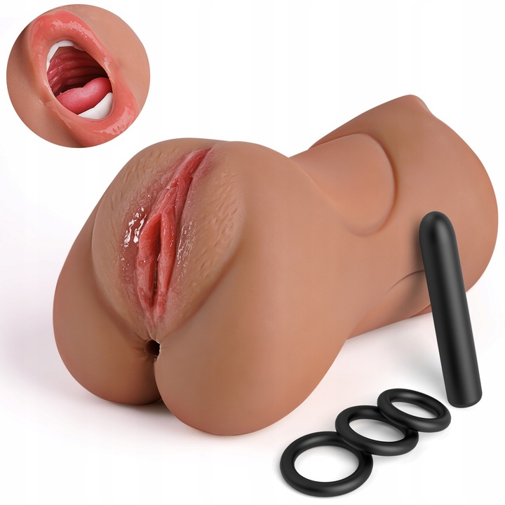 Męski masturbator Pochwą Ustą Odbytem i wibratorem