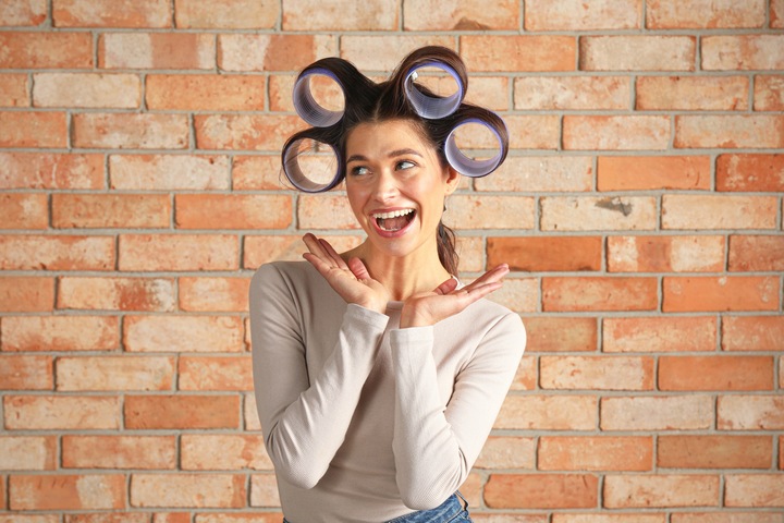 Grube Duże Wałki Do Włosów Rzepy Rzepowe SAMOUTRZYMUJĄCE 76mm, 6 sztuk