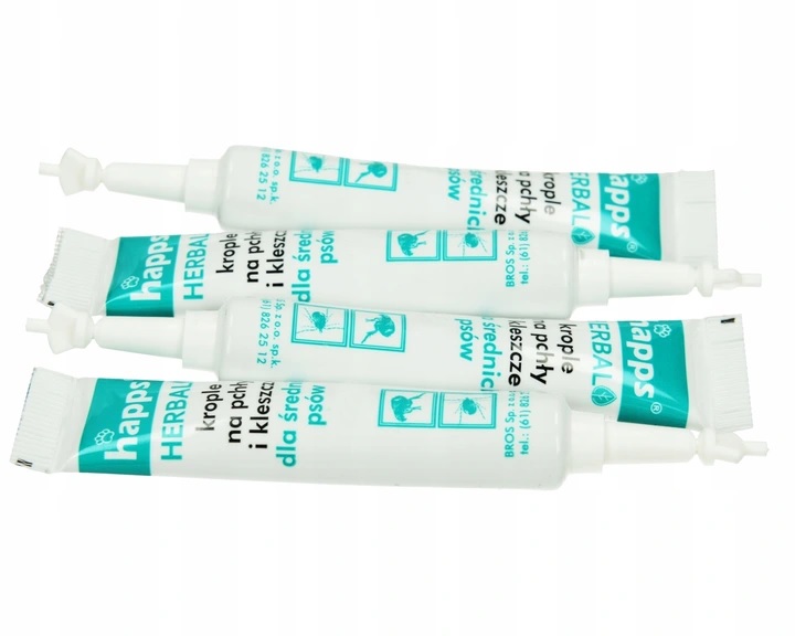 Krople na pchły i kleszcze dla dużego psa HAPPS HERBAL pieska 20 - 40