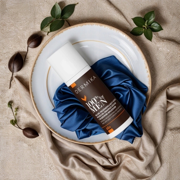 KREM DO TWARZY DLA MĘŻCZYZN 60+ DERMIKA 100% MEN 50ML SILNIE REGENERUJĄCY