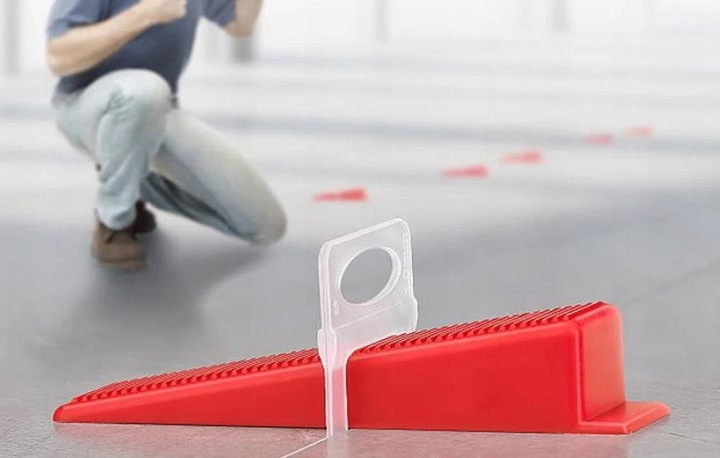 MOCNY ZESTAW SYSTEM POZIOMOWANIA PŁYTEK KLIPSY KLINY SZCZYPCE 2mm