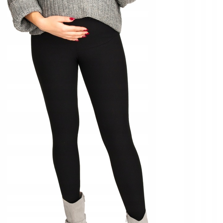 GETRY LEGGINSY ciążowe zimowe ocieplane S czarne