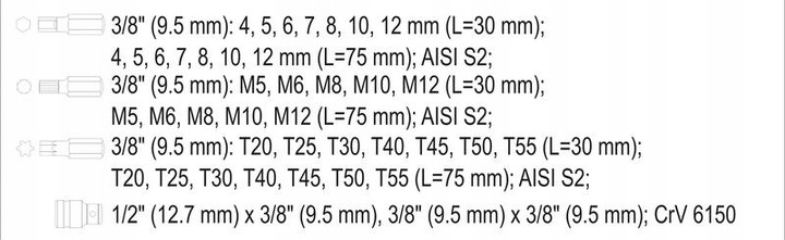 YATO ZESTAW BITÓW IMBUS TORX SPLINE 40EL YT-0400