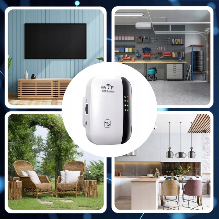 WZMACNIACZ SYGNAŁU Wi-Fi MOCNY REPEATER 300MB/S 2 TRYBY FUNKCJA WPS