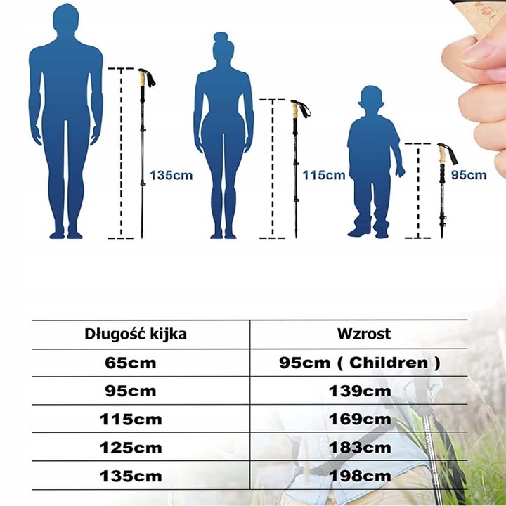 Kijki do Chodzenia Trekingowe Nordic Walking Kije Trekkingowe Teleskopowe