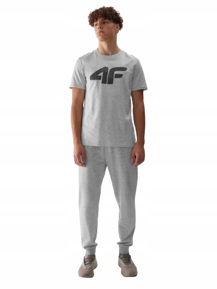 SPODNIE męskie dresowe 4F 4FWSS24TTROM603-27M szare joggery dresy M;
