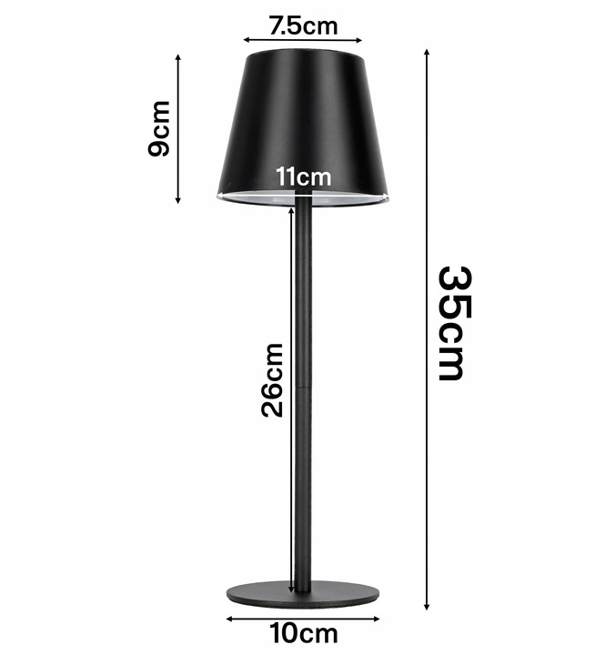 Lampka Na Biurko Biurkowa LED Dotyk Akumulatorowa Ściemniacz 3 Barwy