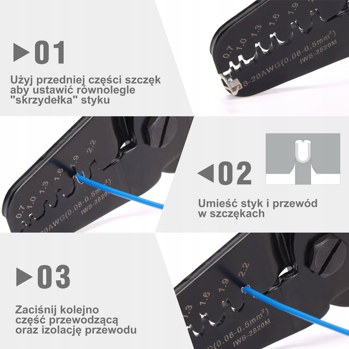 ZACISKARKA DO MINI KONEKTORÓW IWISS IWS-2820M DUPONT, JST, MOLEX