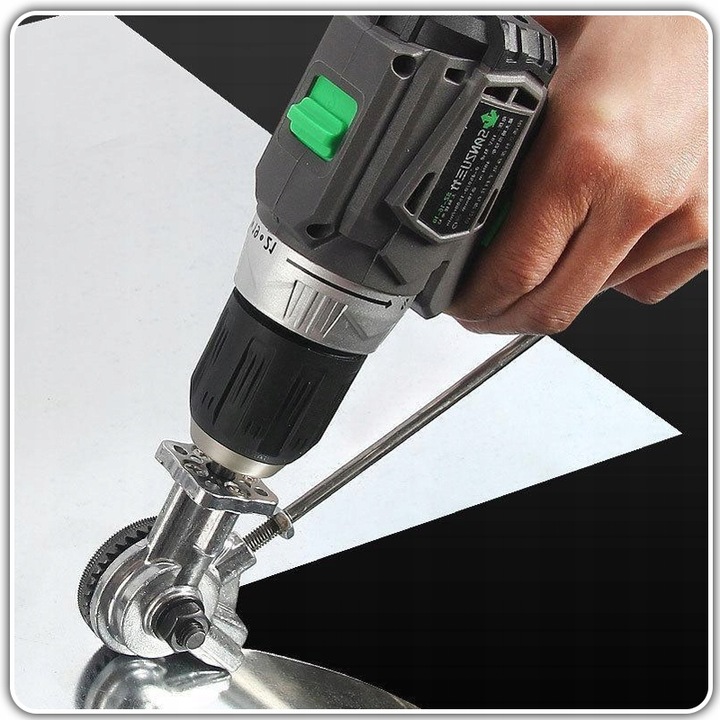 ADAPTER DO CIĘCIA BLACHY NA WKRĘTARKĘ WIERTARKĘ PRZYSTAWKA NOŻYCE