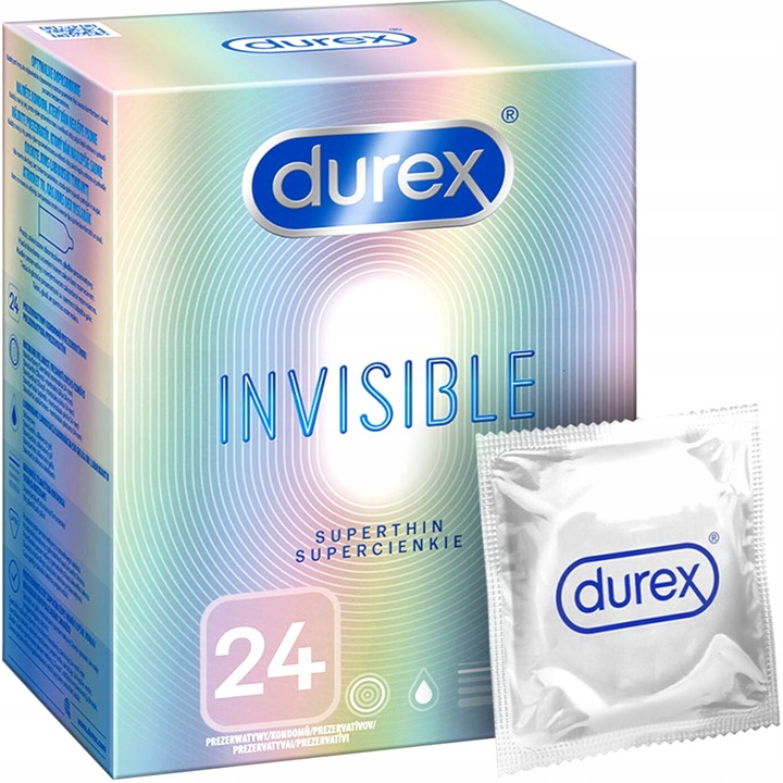 Prezerwatywy Durex INVISIBLE SUPERCIENKIE delikatne SUPERTHIN 24 szt.