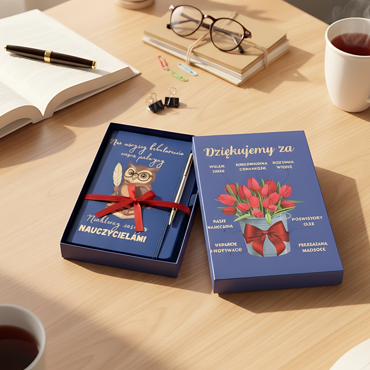 PREZENT DLA NA DZIEŃ NAUCZYCIELA ZESTAW NOTES DŁUGOPIS GRAWER
