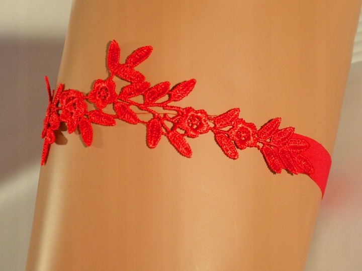 CZERWONA PODWIĄZKA studniówka podwiązki HAND MADE wysoka jakość MATURA 2024