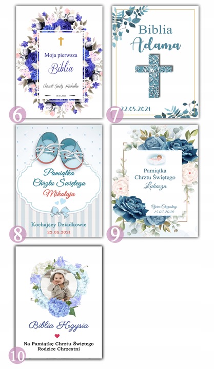 Biblia Pismo Święte Komunia Chrzest Pudełko Grawer Pamiątka PIĘKNE WZORY
