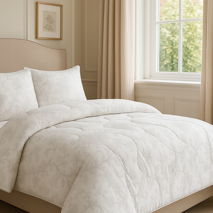 Kołdra na jesień 220x200 Całoroczna Ciepła Puszysta Kwiaty Polska Jakość