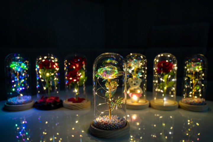 SREBRNY ŁAŃCUSZKEK Z SERDUSZKIEM 925+RÓŻA WIECZNA PREZENT DLA KOBIETY, ŻONY