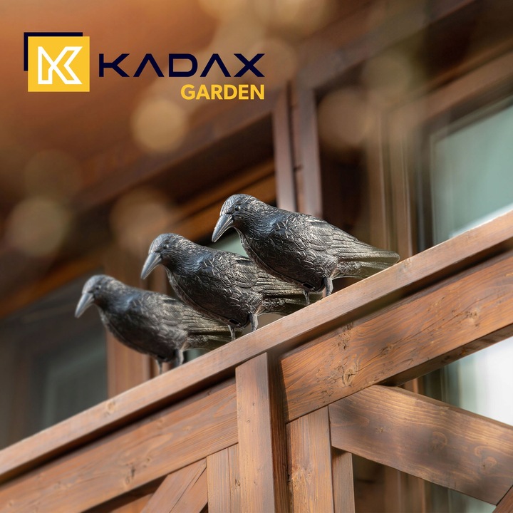 DUŻY KRUK ODSTRASZACZ PTAKÓW GOŁĘBI SZPAKÓW PTAKI NA BALKON CZARNY 3