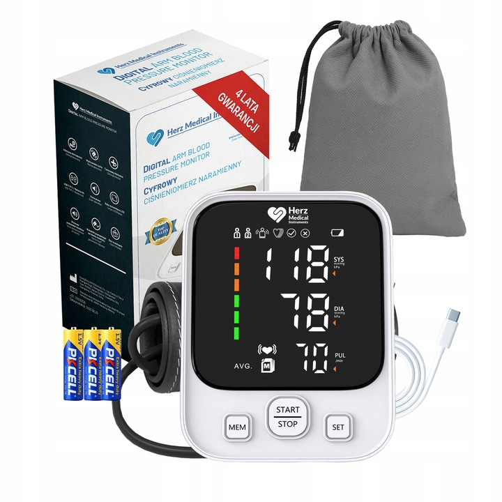 CIŚNIENIOMIERZ NARAMIENNY Automatyczny ZASILANIE USB MÓWI PO POLSKU ARYTMIA