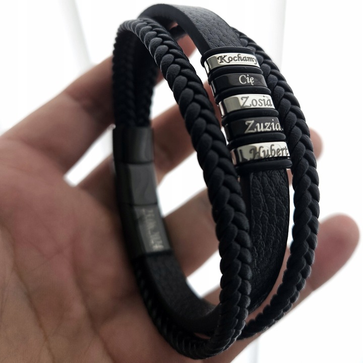 Bransoletka męska SKÓRZANA REGULOWANA Z GRAWEREM DZIEŃ OJCA TATY VERSATILE