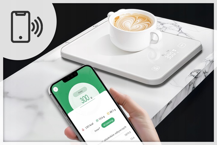 WAGA KUCHENNA FIT 15kg/1g AKUMULATOROWA USB-C SMART BLUETOOTH