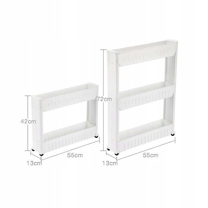 PÓŁKA ŁAZIENKOWA KUCHENNA REGAŁ NA KÓŁKACH MOBILNA 3 PÓŁKI SZAFKA