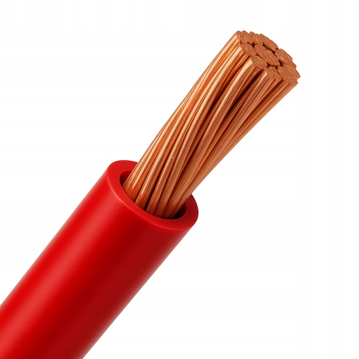 PRZEWÓD LINKA KABEL H07V-K LGY 1x50 50mm2 CZERWONY 750V MIEDŹ 1m