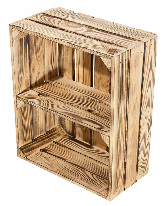 SKRZYNKA DREWNIANA opalana SKRZYNKI PÓŁKA SZAFKA