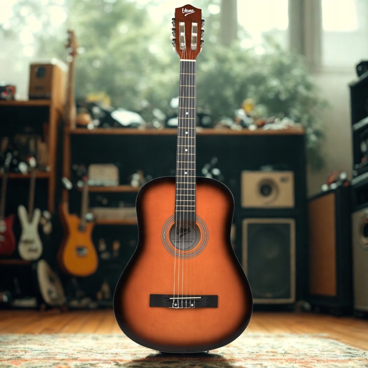 GITARA KLASYCZNA 4/4 DO NAUKI DLA POCZĄTKUJĄCYCH STROIK + KOSTKI + AKORDY